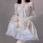 Slim sweet and spicy suspender dress   HA1605
