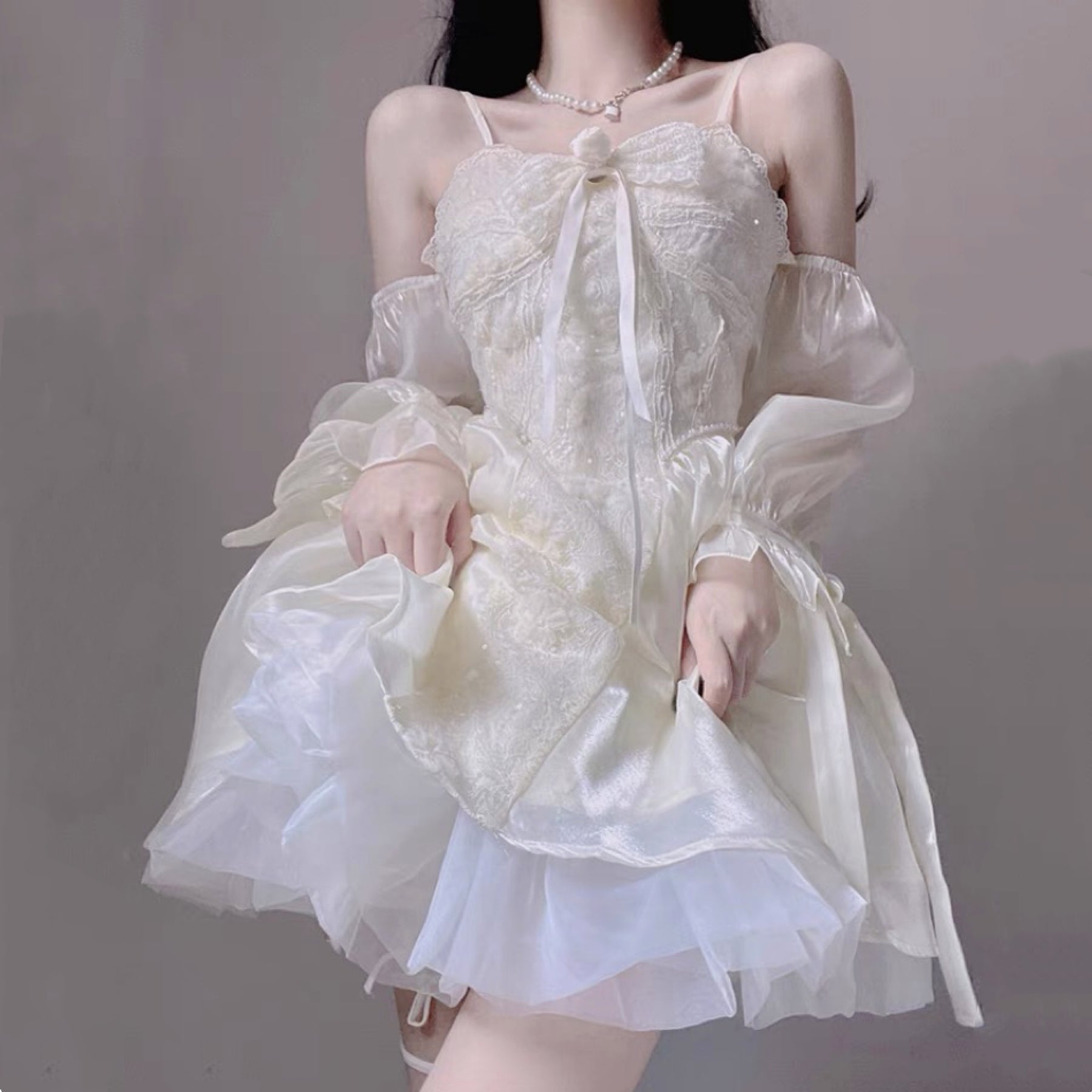 Slim sweet and spicy suspender dress   HA1605