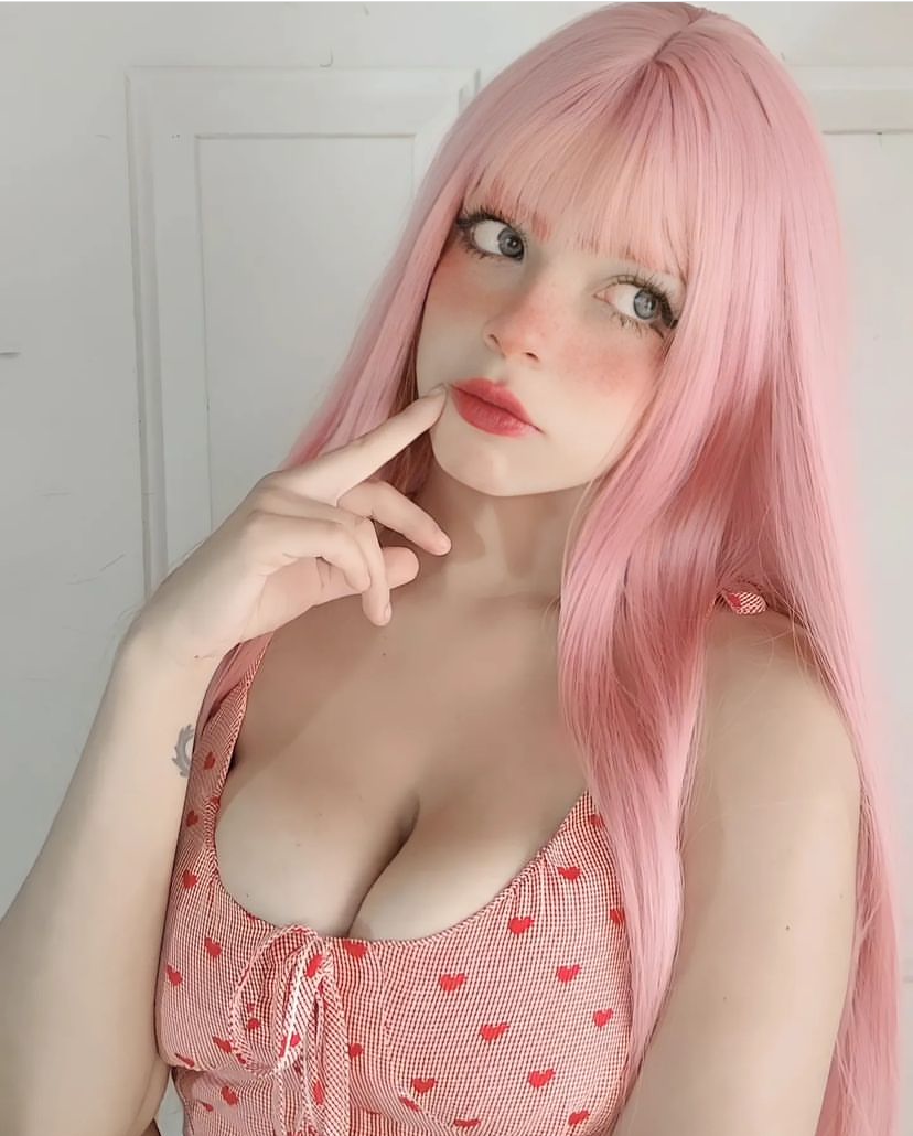 Pink long straight hair HA0055