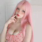 Pink long straight hair HA0055