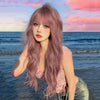 Pink Long Curly Wig  HA1628