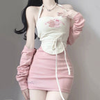 Sweet and spicy pink three-piece set   HA1644