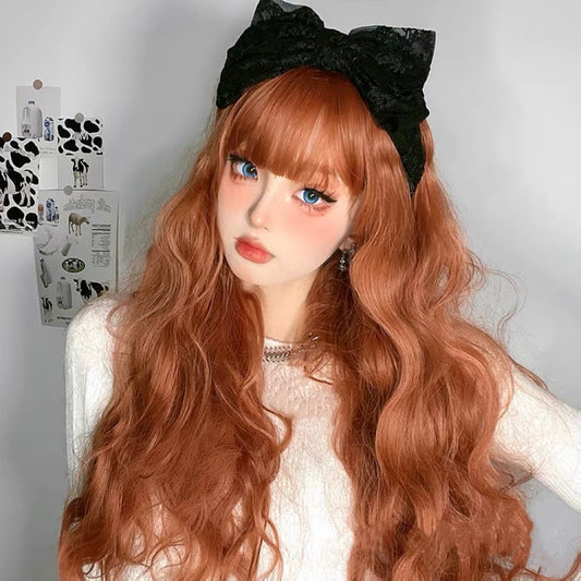 Orange wool curly long curly hair HA0041