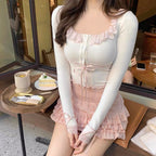 Fashion top skirt two piece set   HA1648
