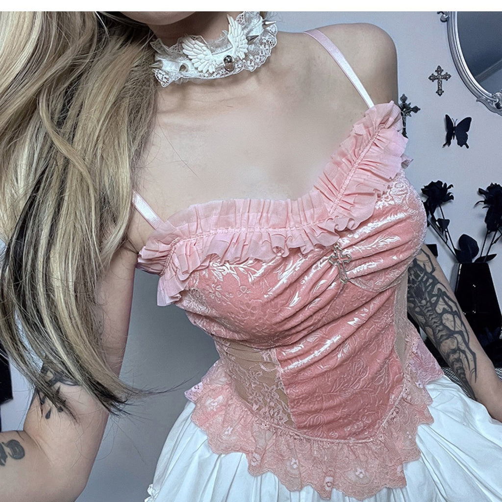 Pink Velvet Camisole   HA1651