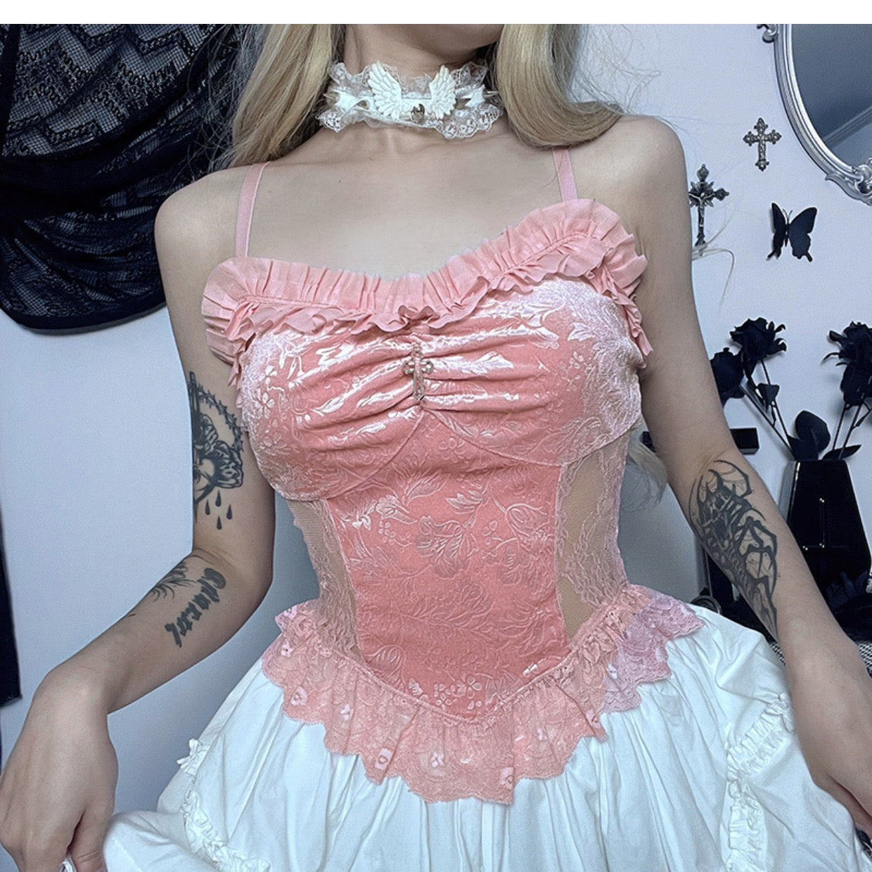 Pink Velvet Camisole   HA1651