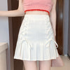 Lace-up pleated skirt HA0964