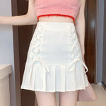 Lace-up pleated skirt HA0964