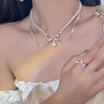 Sparkling Pearl Necklace HA0971