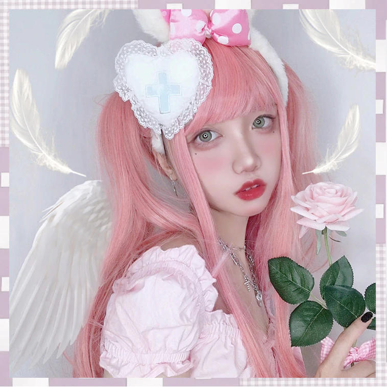 Pink Color Gradient Long Hair  HA0258