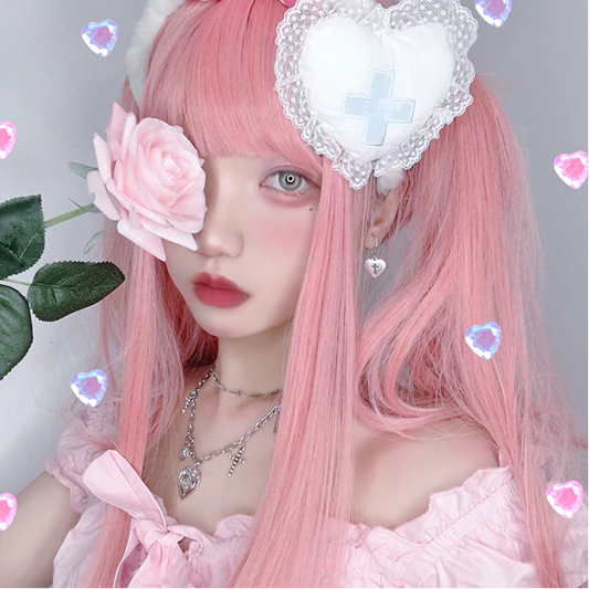 Pink Color Gradient Long Hair  HA0258