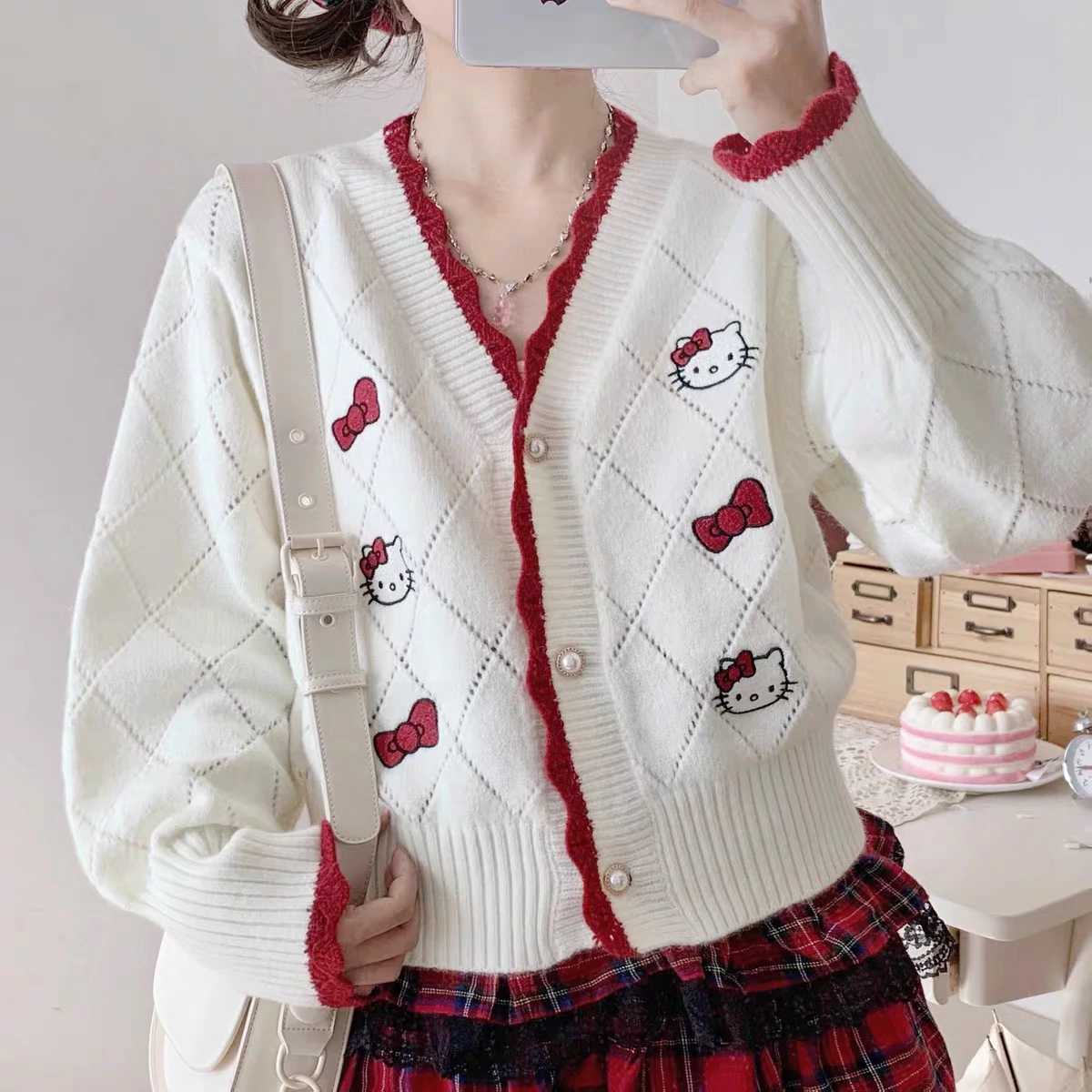 Cute kt cat sweater cardigan coat  HA0384
