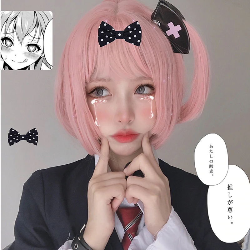 Daily Pink Short Straight Hair  HA0242