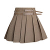 Heart Double Belt Pleated Skirt HA1466