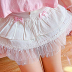 Bow Lace White Skirt   HA0361