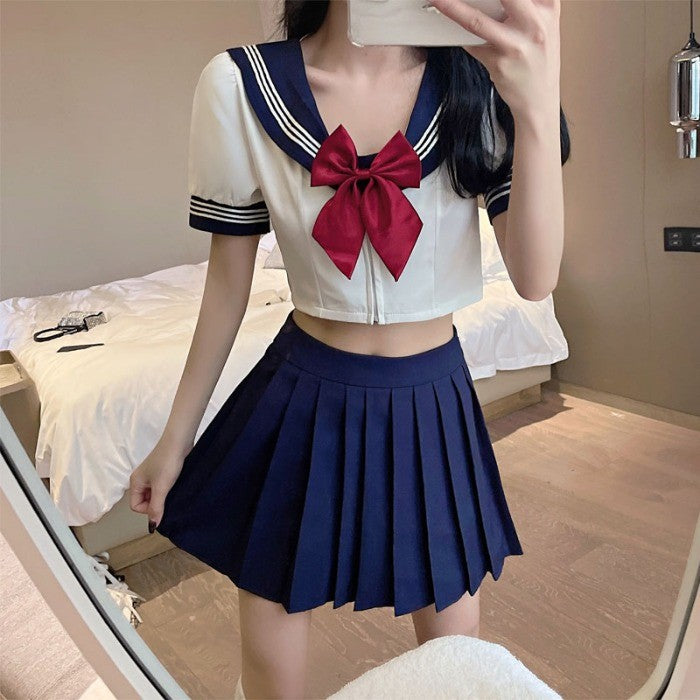Fashionable age-reducing shirt and skirt two-piece set   HA1325