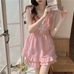 Cute pale pink pajamas nightdress loungewear   HA0833