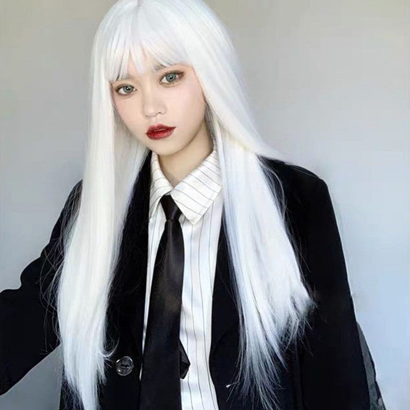 White Matte Long Straight Hair  HA0243