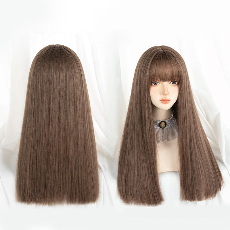 Comic black long straight wig   HA1238