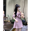 Pink plaid dress  HA1444