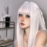 Halloween White Long Straight Hair Wig  HA1320