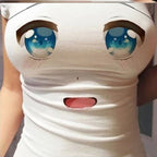 Big eyes t-shirt 3d tight top    HA0529