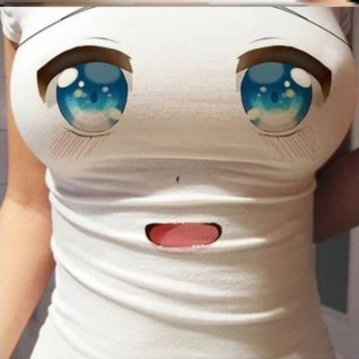 Big eyes t-shirt 3d tight top    HA0529