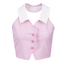 Sweet and Spicy Sleeveless Pink Check Top  HA0804