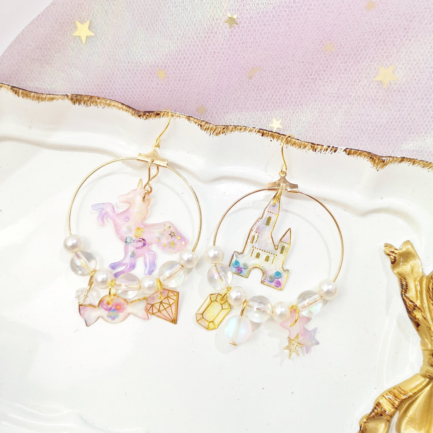 Unicorn Transparent Stud Earrings   HA0417