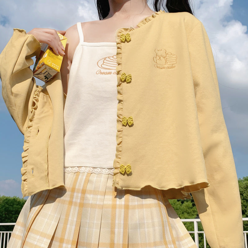 Soft Sling Floral Button Long Sleeve Cardigan Set   HA0392