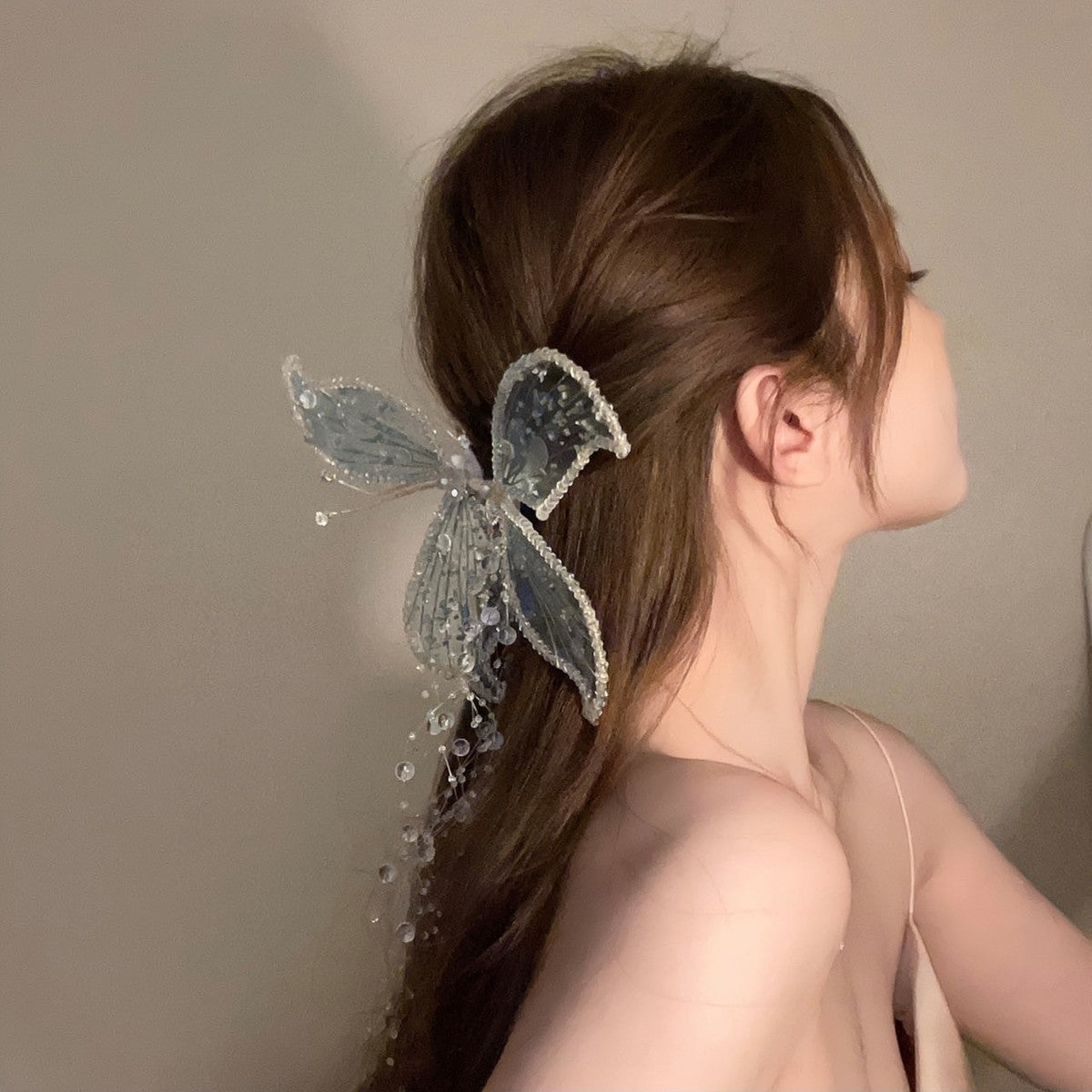 Elf Ear Bridal Crystal Barrette   HA1596