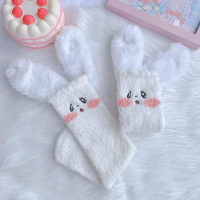 Cute Rabbit Ear Fleece Socks HA1495