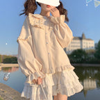 Doll Collar Rabbit Ear Long Sleeve Top  HA1409