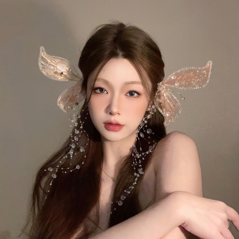 Elf Ear Bridal Crystal Barrette   HA1596