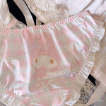 Plaid cute cartoon print panties    HA0809