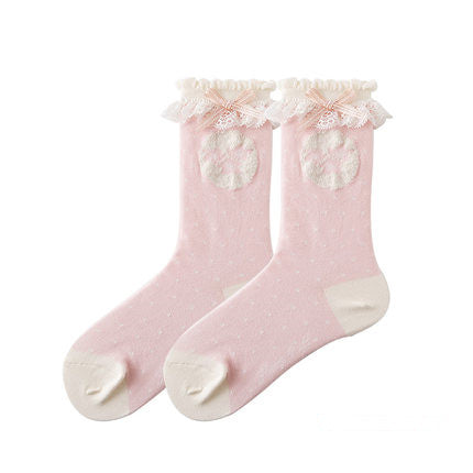 Cute girly mid tube cotton socks    HA0498