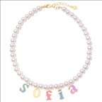 Pearl 26 Letters Pendant Necklace   HA1445
