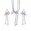 Pink Bow Earring Necklace Accessories   HA1232