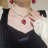 Strawberry necklace earrings HA1036
