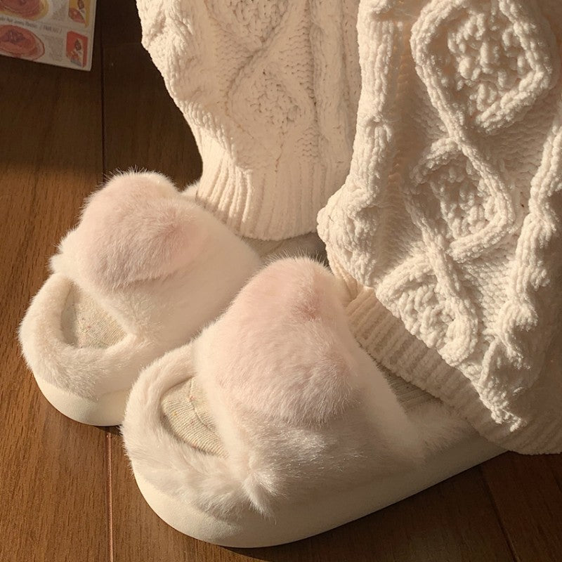 Plush one word cotton slippers   HA1343