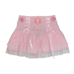 Sweet Embroidered Bow Double Skirt  HA1263