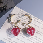Strawberry necklace earrings HA1036