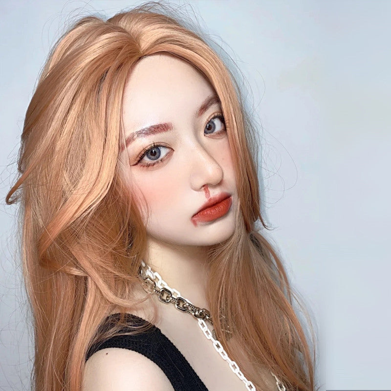 Blonde wig with long straight hair    HA0605