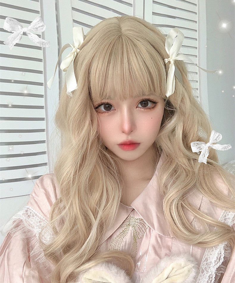 Long curly hair with natural bangs  HA0285