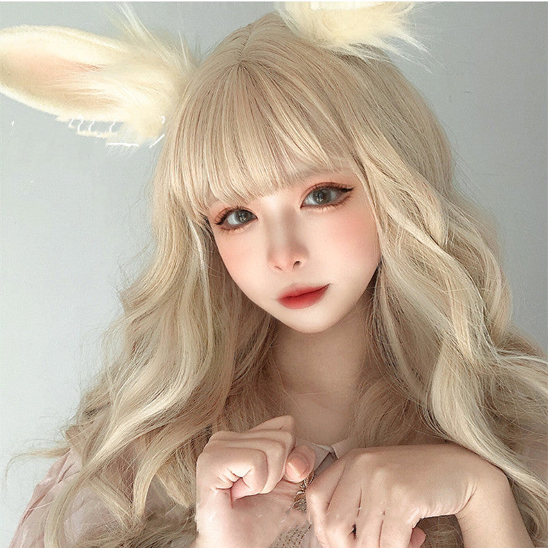 Long curly hair with natural bangs  HA0285