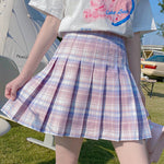 Sweet Plaid Pleated Skirt   HA0501