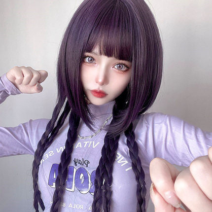 Daily long straight purple jellyfish head    HA0164