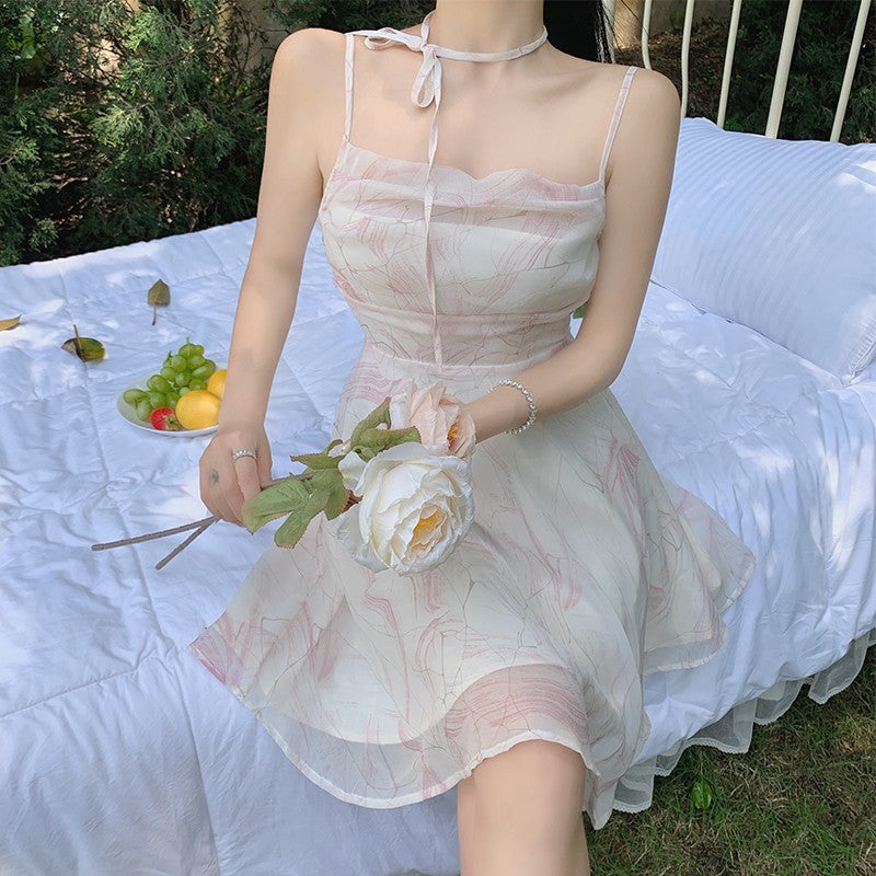 Chiffon Floral Slip Dress   HA1582