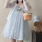 Water blue low cut dress  HA1558
