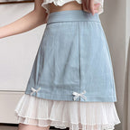 High waist denim skirt  HA1510